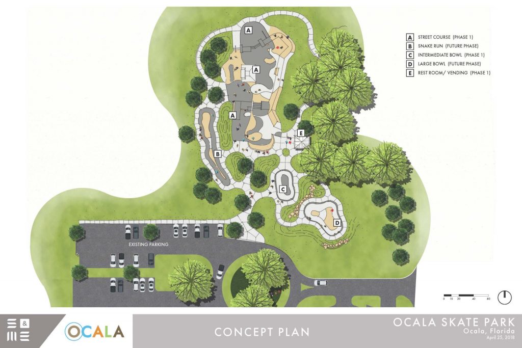 The City of Ocala published this conceptual plan of the skate park almost a year ago