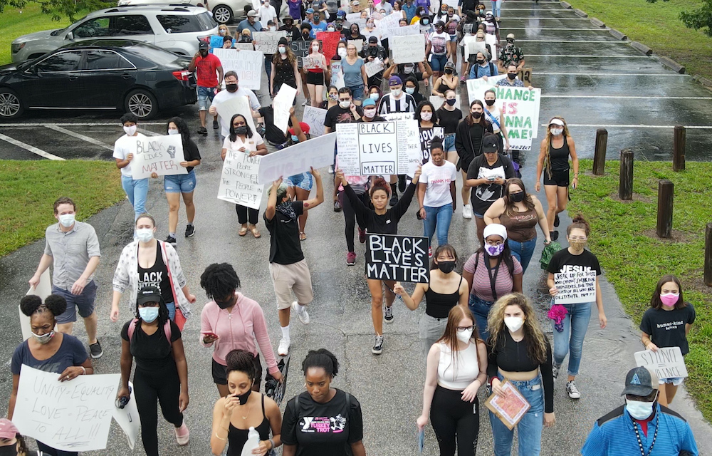 Hundreds stage protest and march through streets of Ocala