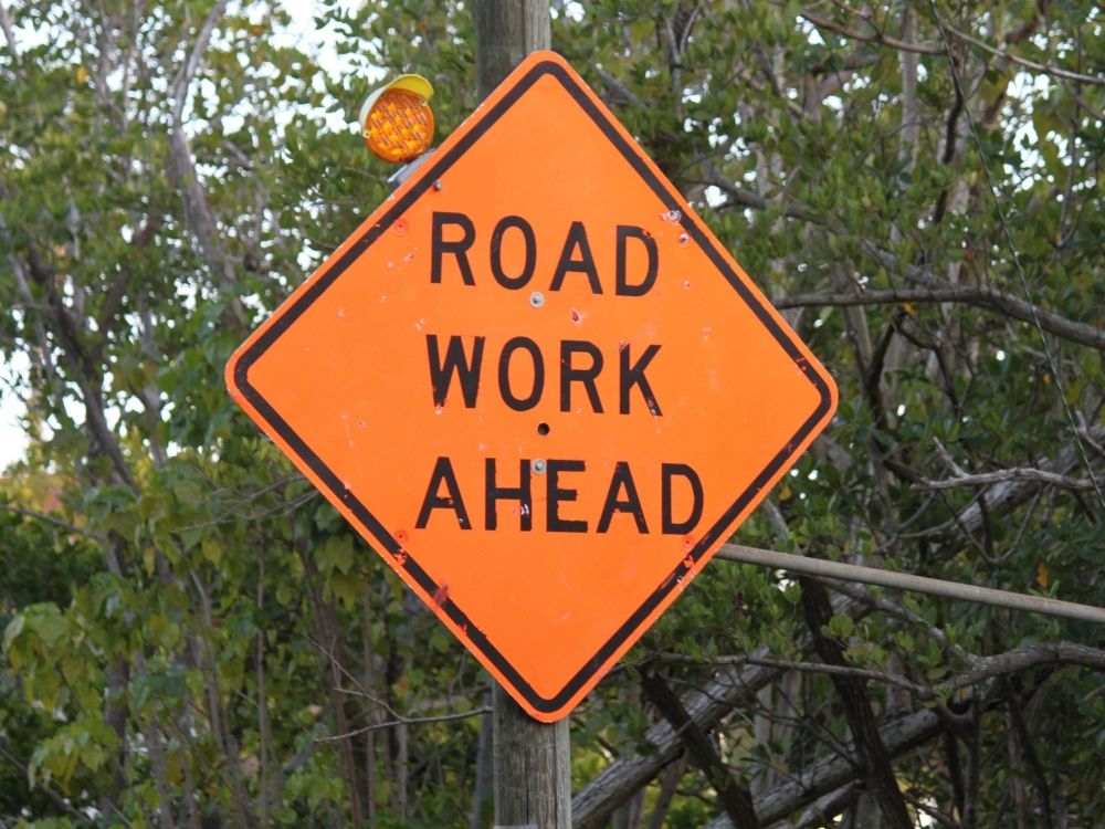 Road work sign