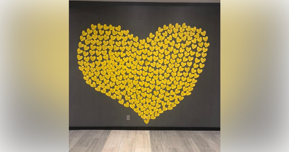 Yellow Heart Memorial honoring Florida residents lost to COVID 19