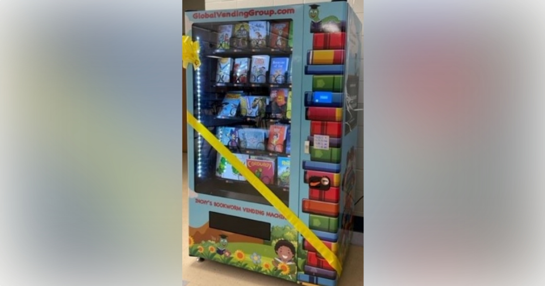 Bookworm vending machine arrives at StantonWeirsdale Elementary School