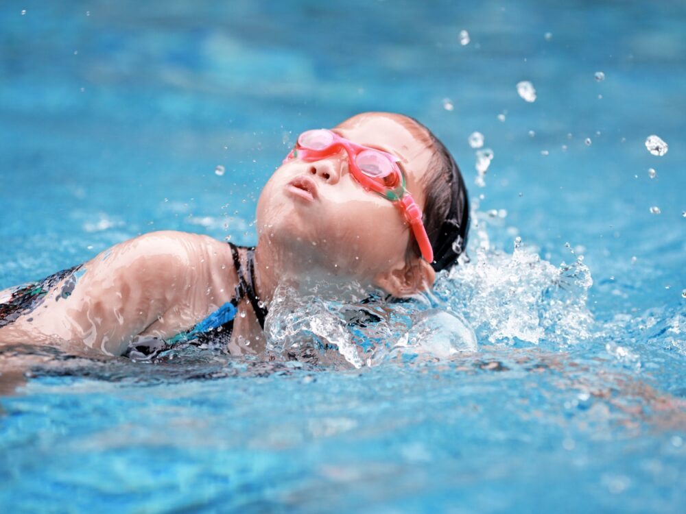 child swimming feature