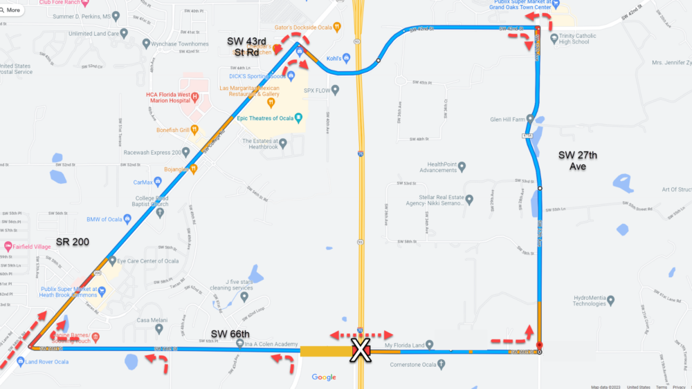 FDOT updated sw 66th street bridge detour March 9 2023