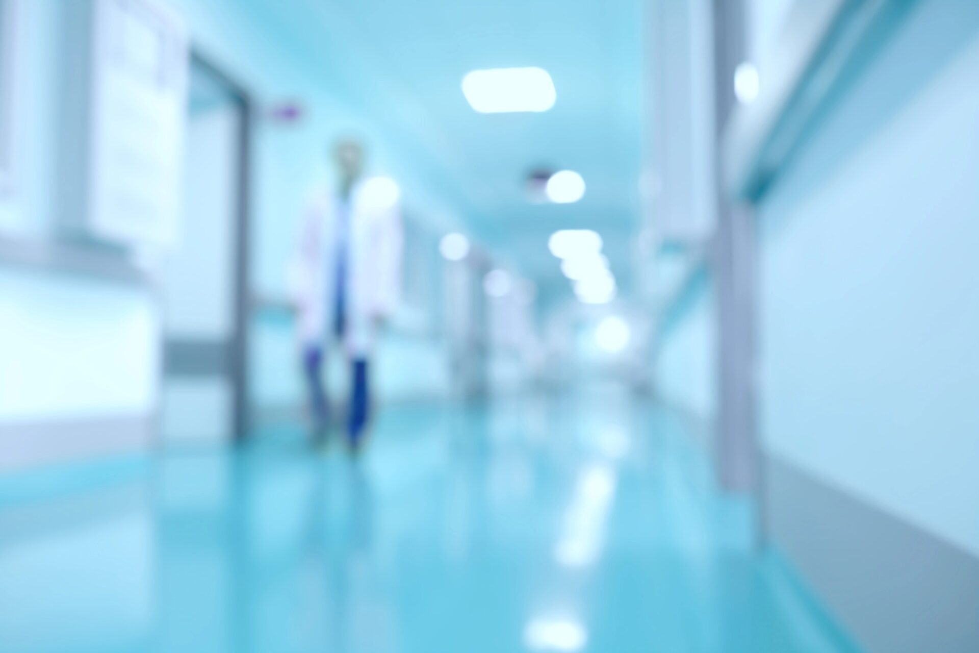 Medical and hospital corridor defocused background with modern laboratory (clinic