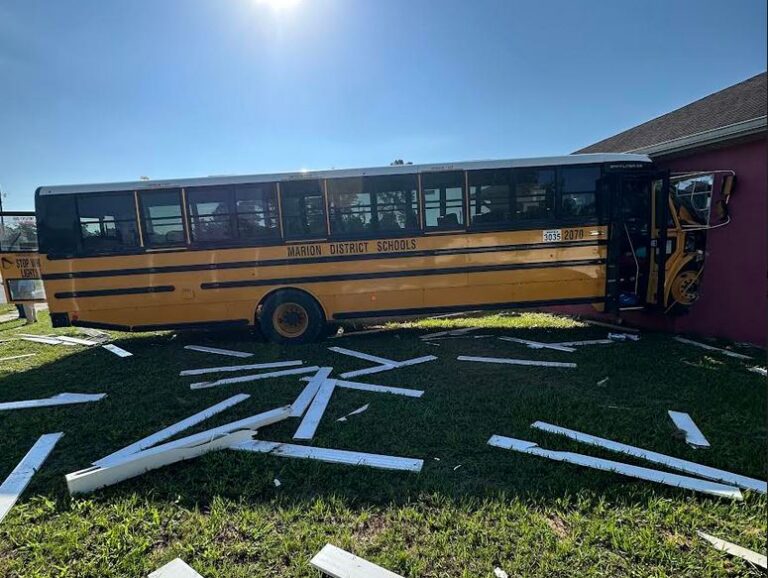 The Marion County school bus crashed into a residence located in the 12900 block of SW 31st Avenue Road in Marion Oaks on Wednesday morning. (Photo: Florida Highway Patrol)