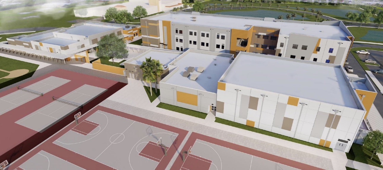 A rendering showing West Boynton Middle School. (Photo: Harvard Jolly Architecture)