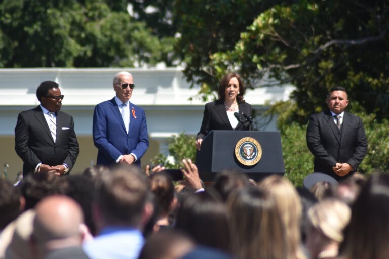 US President Joe Biden speaks at the White House