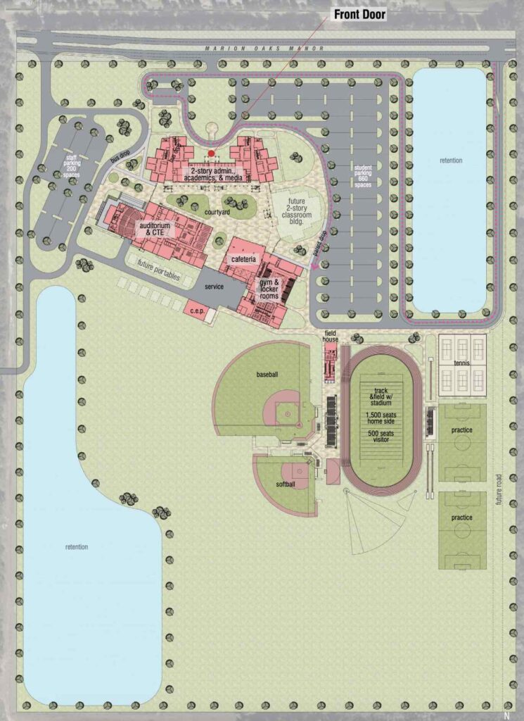 A conceptual plan shows the campus layout for High School CCC. (Photo: Marion County School Board)