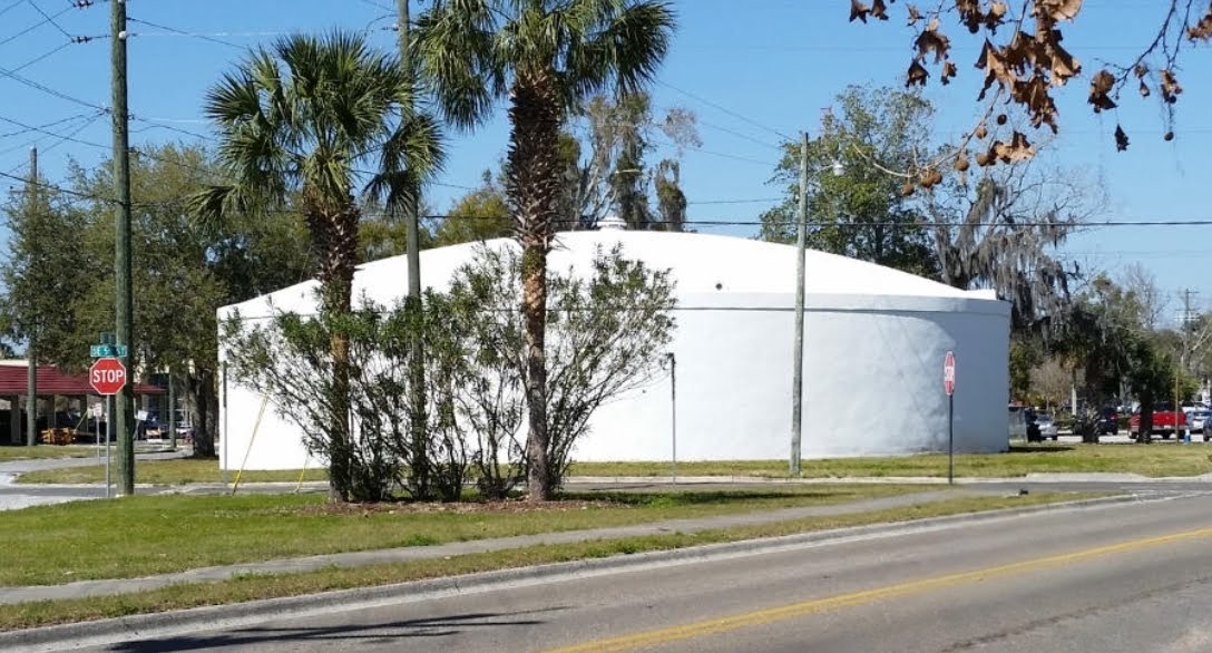 The city is looking for an artist to paint this ground storage tank in downtown Ocala.