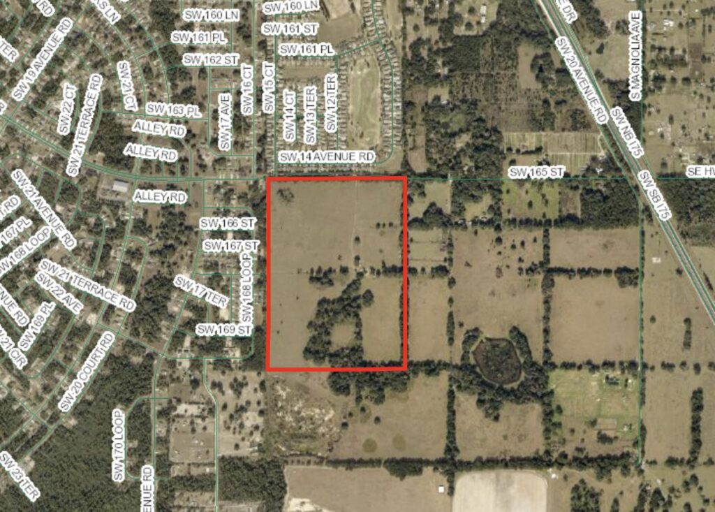 The site for the new High School CCC is located south of the Summer Glen golf course and just west of Interstate 75. (Photo: Marion County Property Appraiser)