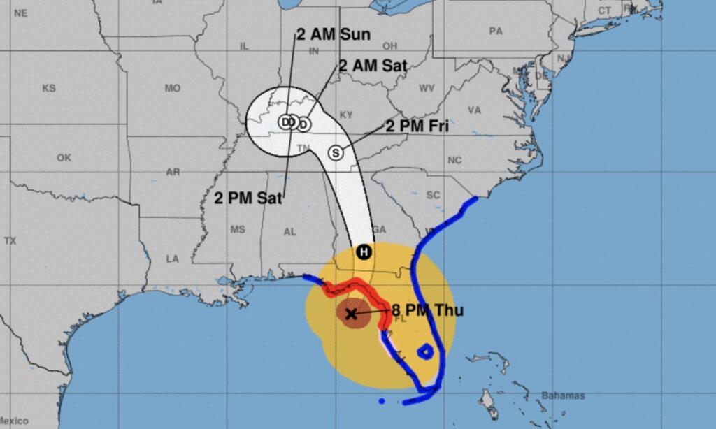 Hurricane Helene at category 4 as it brings heavy rain, winds to state