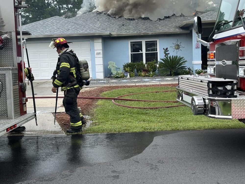 Silver Springs house fire on September 8, 2024 several fire trucks at scene photo by MCFR 2