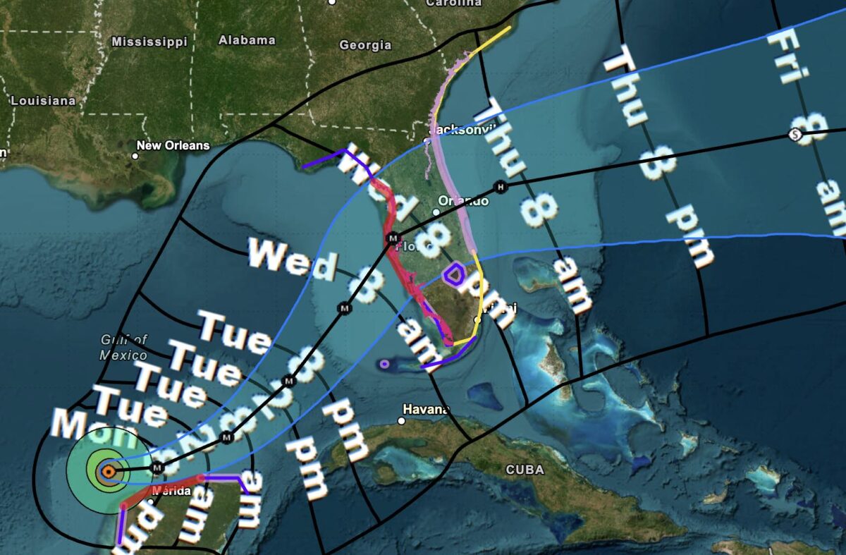 Hurricane Milton as of 5 p.m. on Monday, October 7.