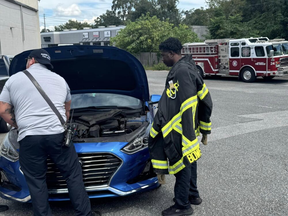 All three kittens were safely removed from the car by firefighters. (Photo: Marion County Fire Rescue)