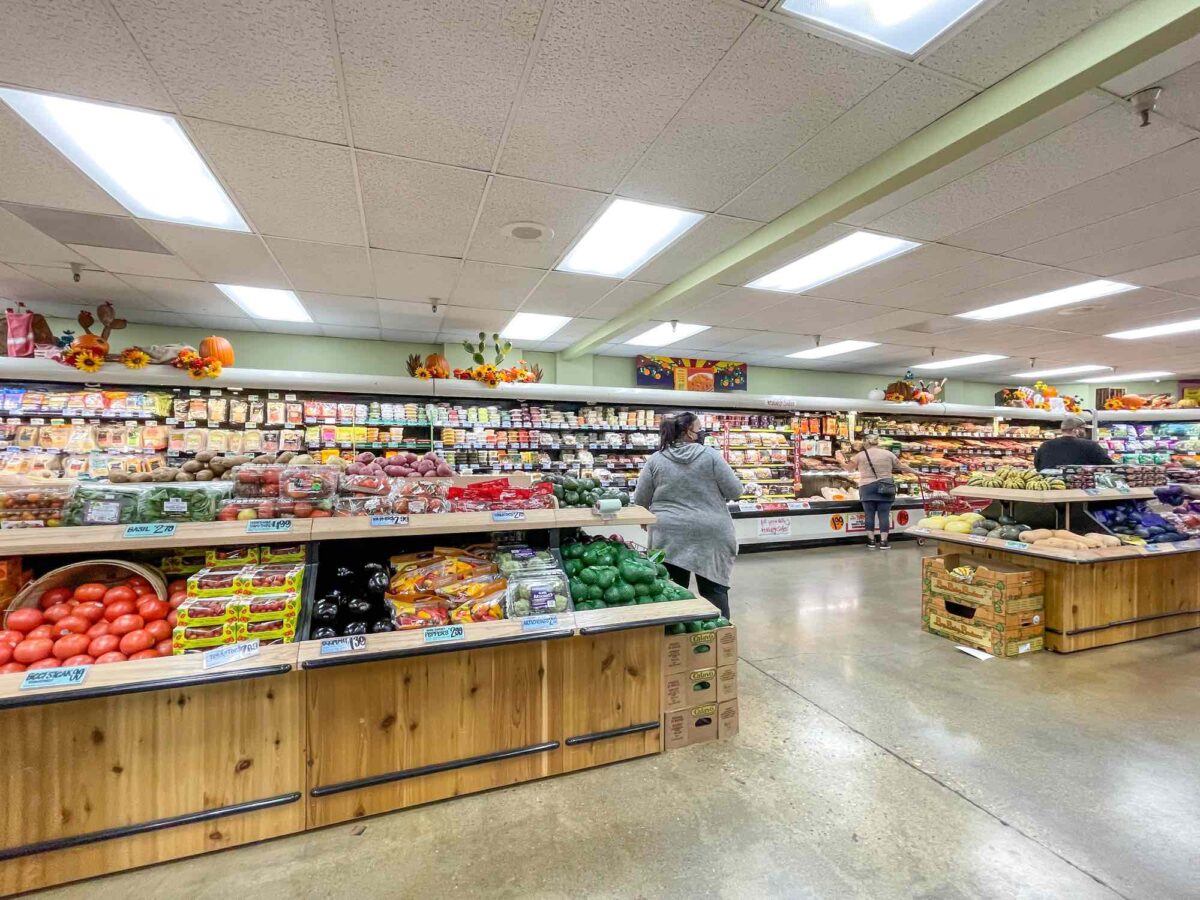 Produce section at Trader Joe s store.