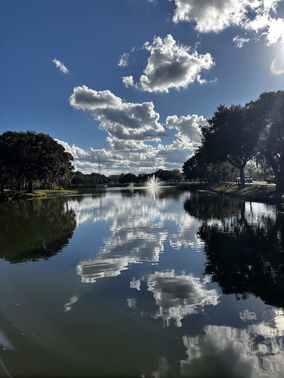 Beautiful sky over Tuscawilla Park in Ocala