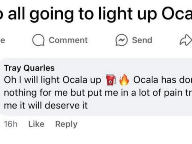 “I will light Ocala up”: Facebook threat leads to man’s arrest