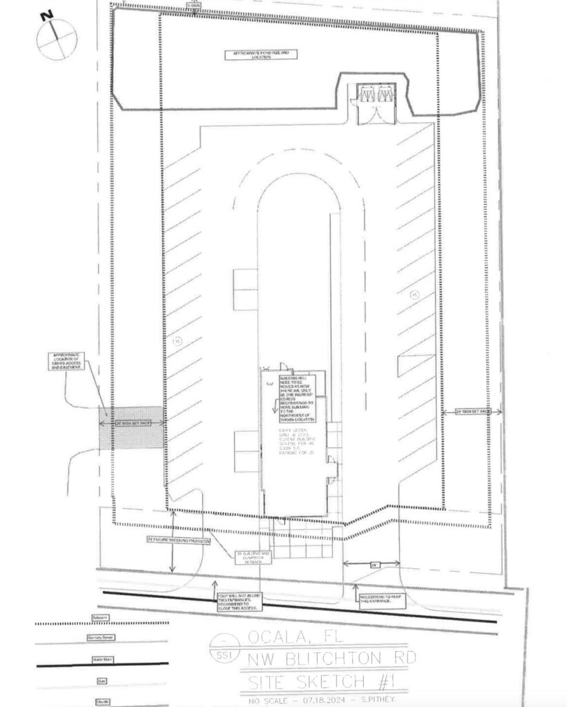 A site sketch shows plans for the new Dairy Queen in Ocala.