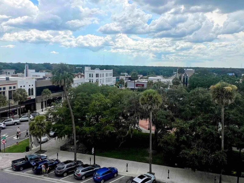 Downtown Ocala as seen from the Hilton Garden Inn in July 2024.