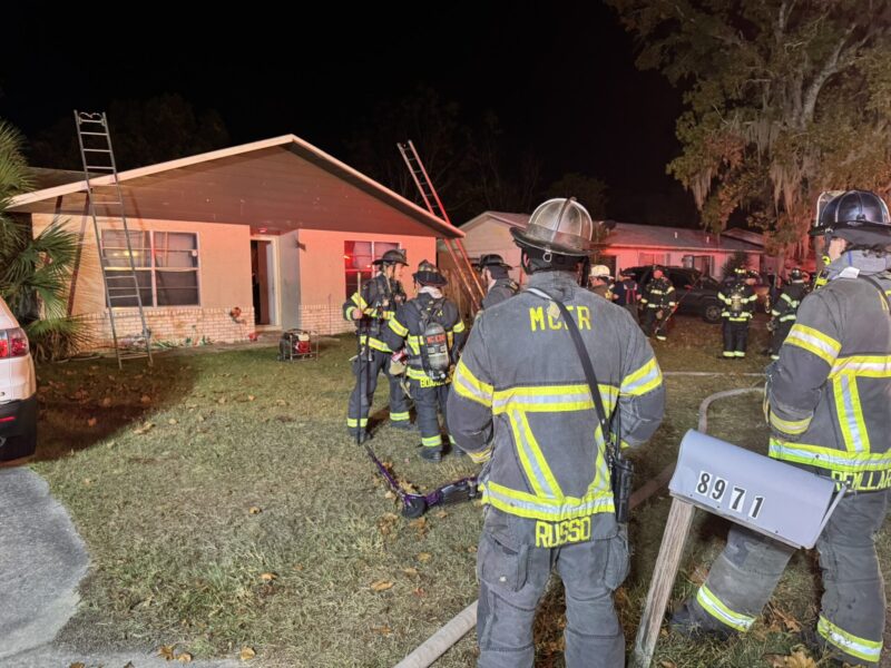 MCFR crews at a Silver Springs Shores home on December 12, 2024, to combat a house fire. (Photo: Marion County Fire Rescue)