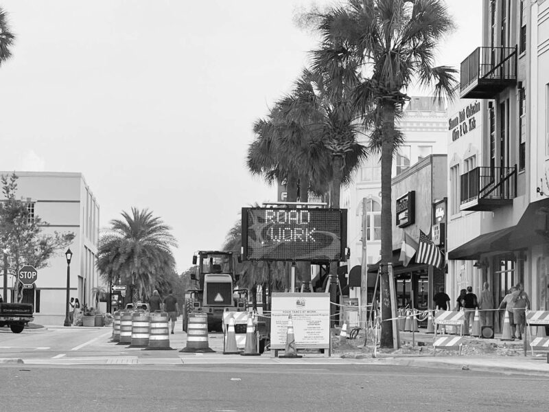 Road Work in downtown Ocala during the summer of 2022