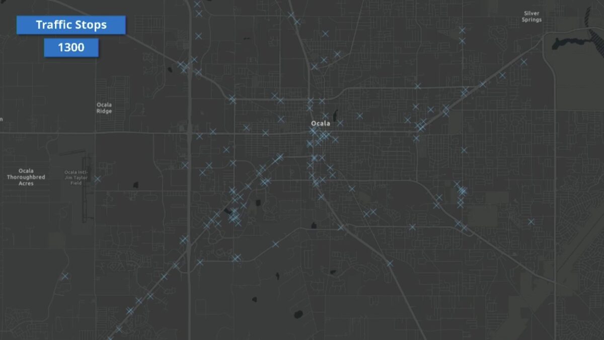 Ocala Police Department officers conducted approximately 1,300 traffic stops between January 5 and January 19, 2025.