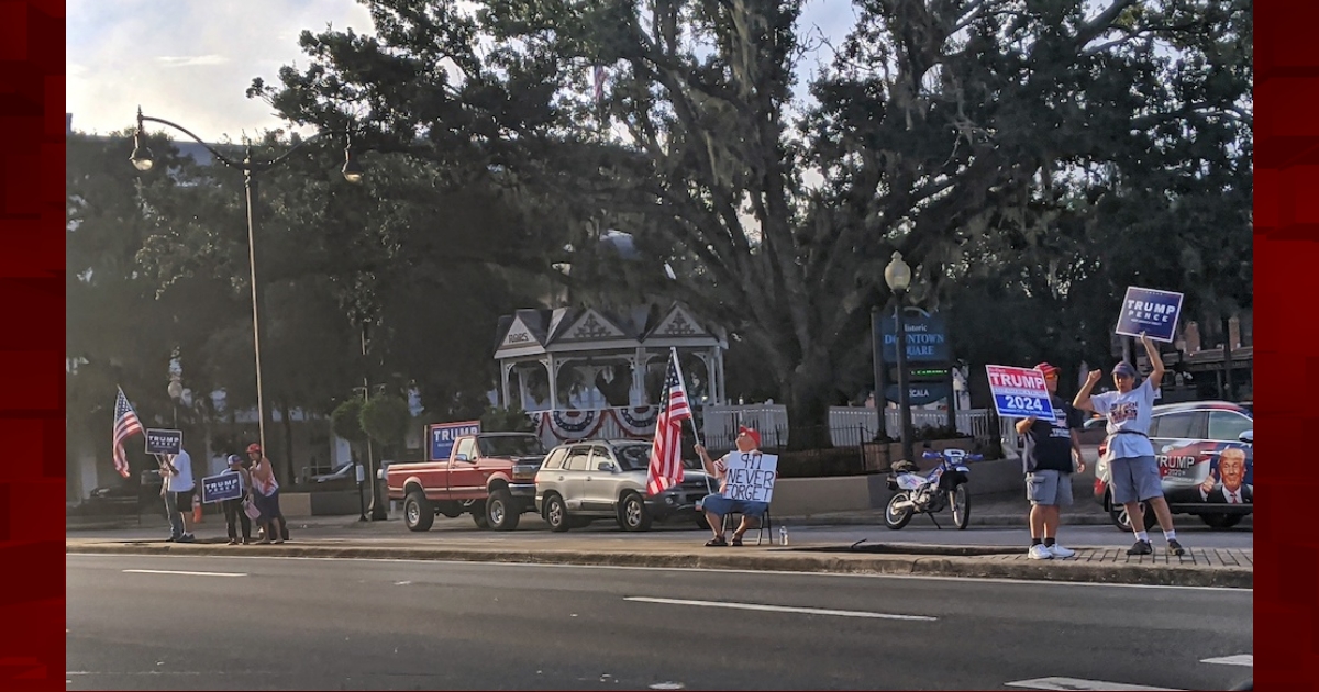 Supporters gather in downtown Ocala on behalf of President Trump ...